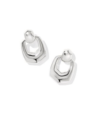 Kaitlin Open Frame Earring Rhodium Metal - She Chester