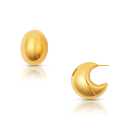 Kane Dome Drop Gold Earring - She Chester