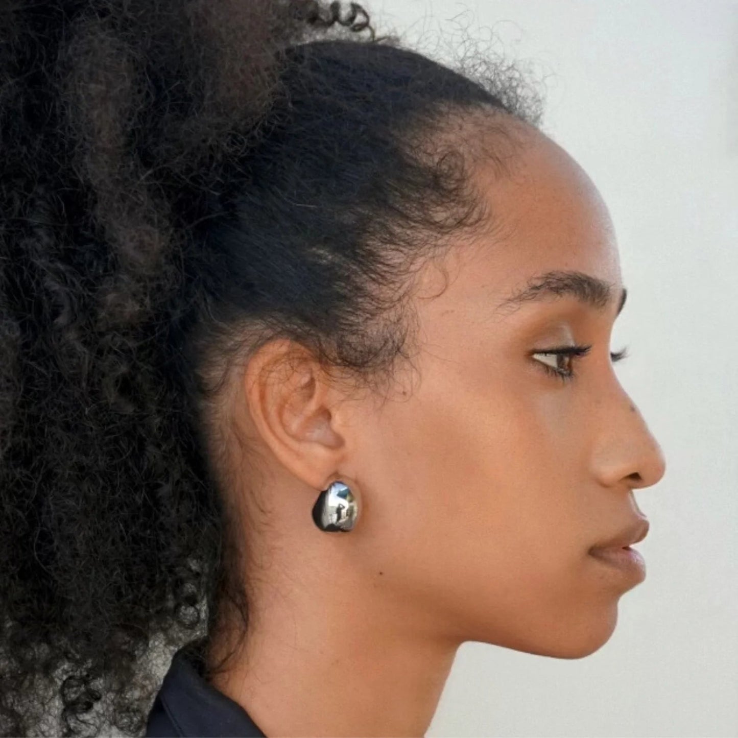 Kane Dome Drop Silver Earring - She Chester