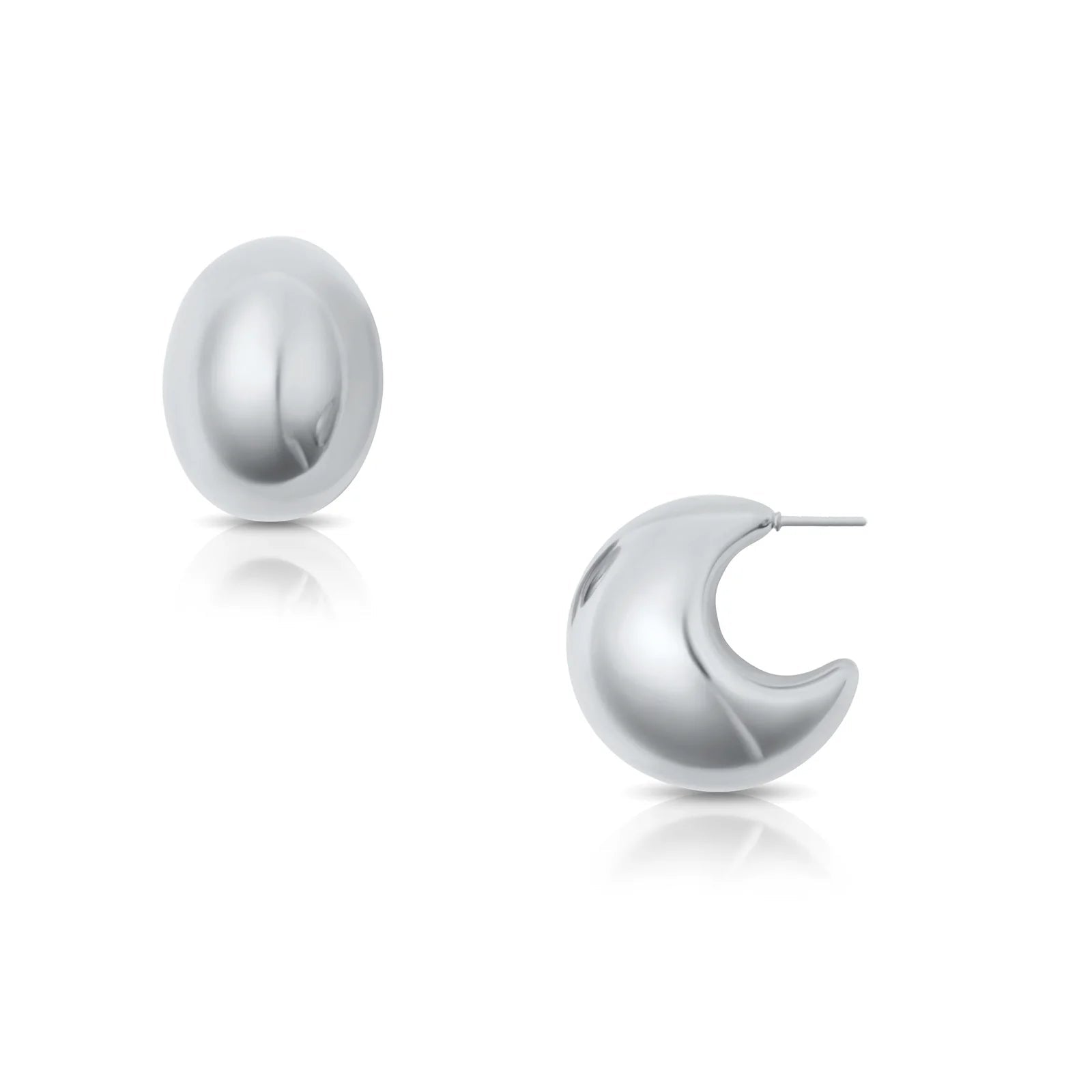 Kane Dome Drop Silver Earring - She Chester