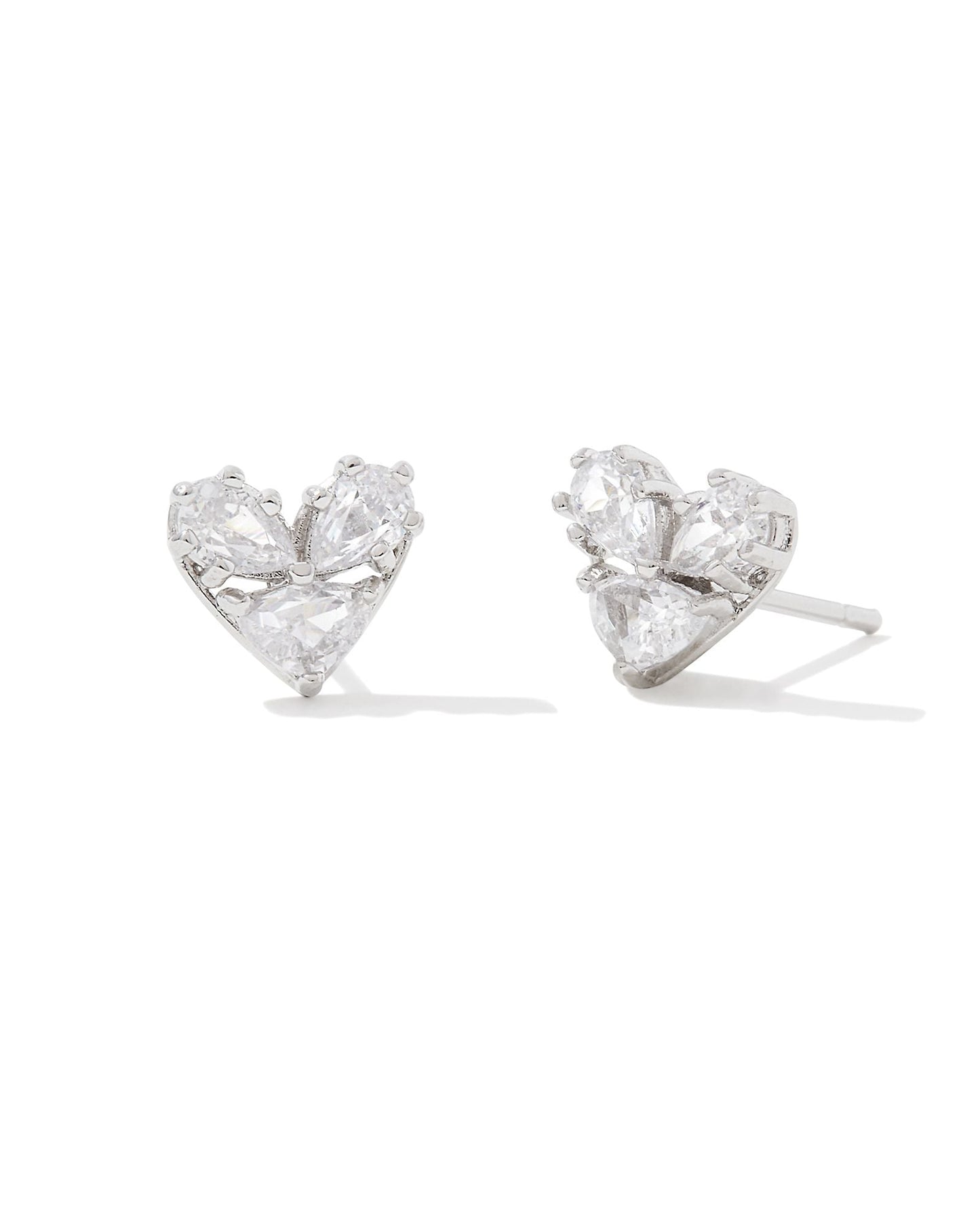 Katy Heart Stud Rhod CZ - She Chester
