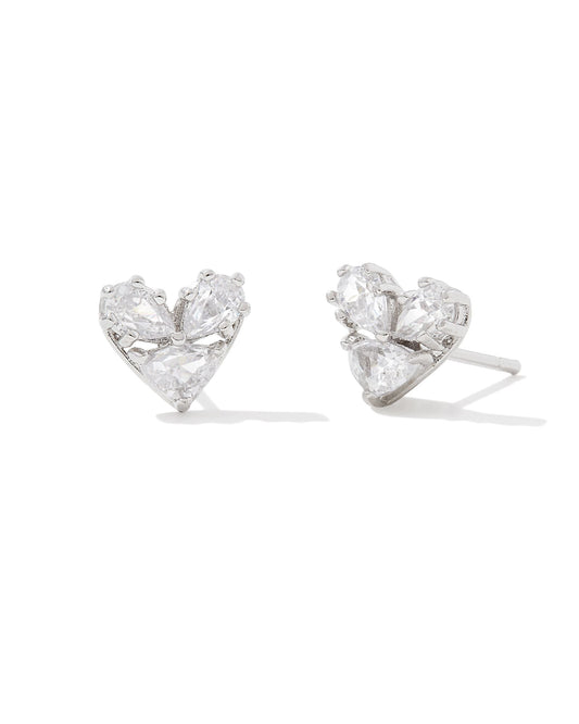 Katy Heart Stud Rhod CZ - She Chester