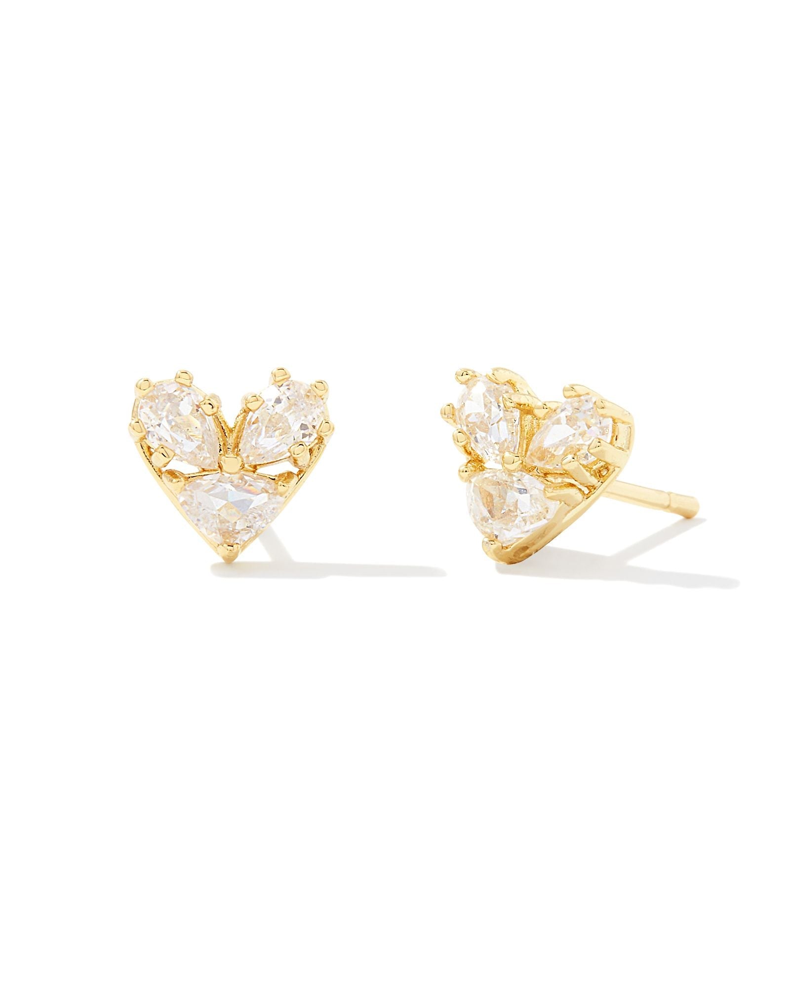 Katy Heart Stud White CZ - She Chester