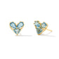 Katie Gold Teal Heart Stud