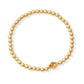 Abbie Beaded Stretch Bracelet Gold Marbled Amber Illusion