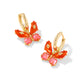Bianca Butterfly Huggie Earrings Gold Orange Mix
