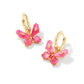 Bianca Butterfly Huggie Earrings Gold Pink Mix