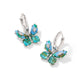 Bianca Butterfly Huggie Earrings Rhodium Bright Aqua Mix