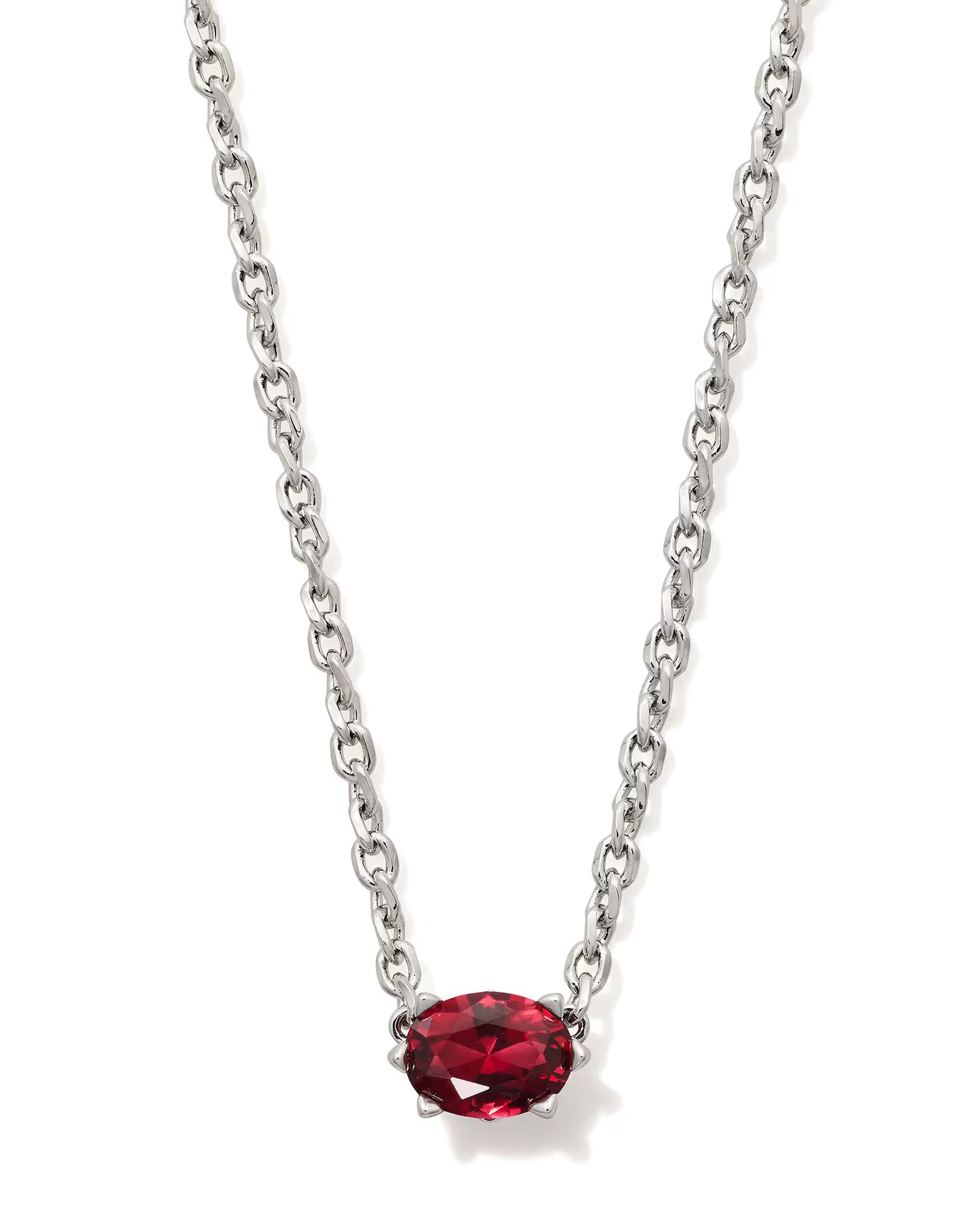 Cailin Pendant Necklace Rhod Burgundy Crystal