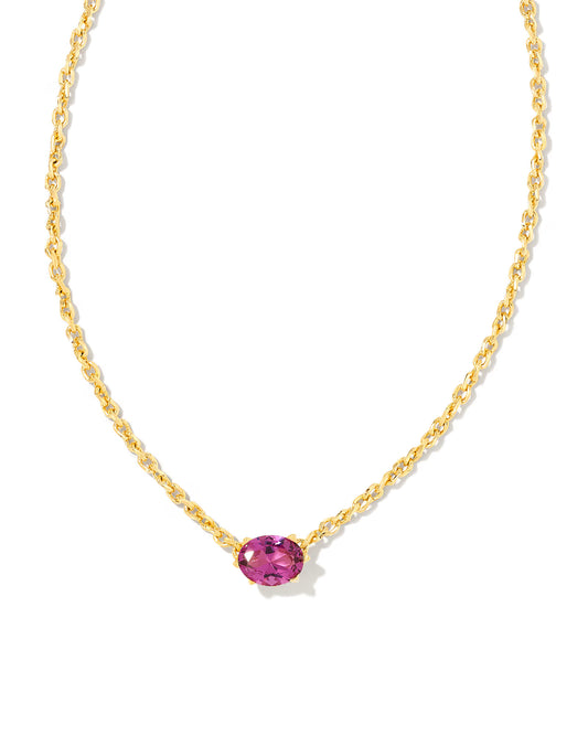 Cailin Pendant Necklace Gold Purple Crystal