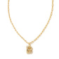 Crystal Letter Necklace - Gold -