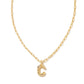 Crystal Letter Necklace - Gold -