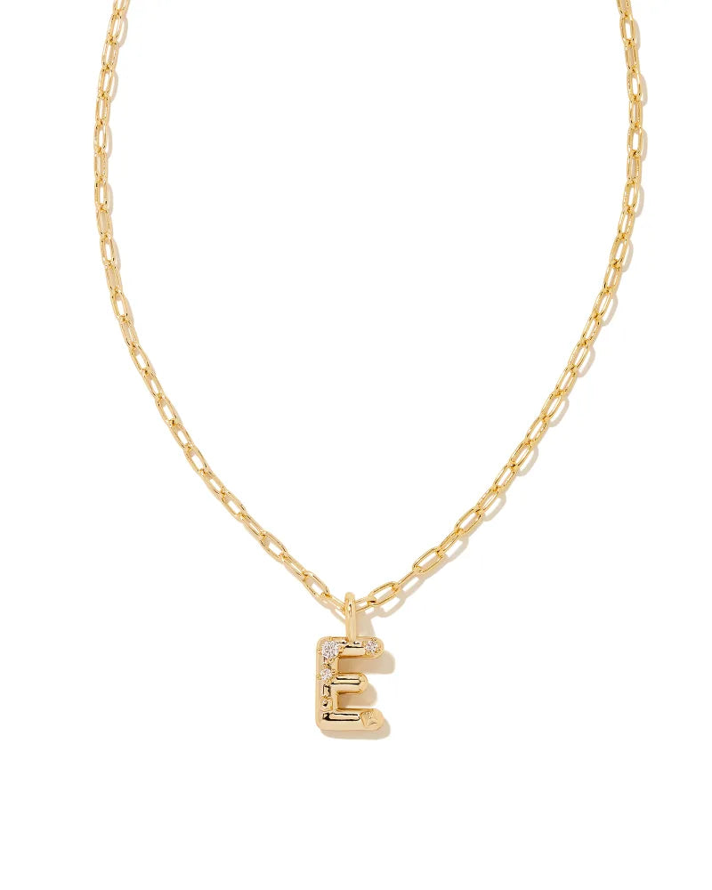 Crystal Letter Necklace - Gold -
