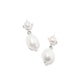 Eve Drop Earring Rhodium White Pearl