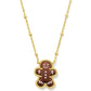 GINGERBREAD SHORT PENDANT NECKLACE GOLD BROWN GOLDSTONE