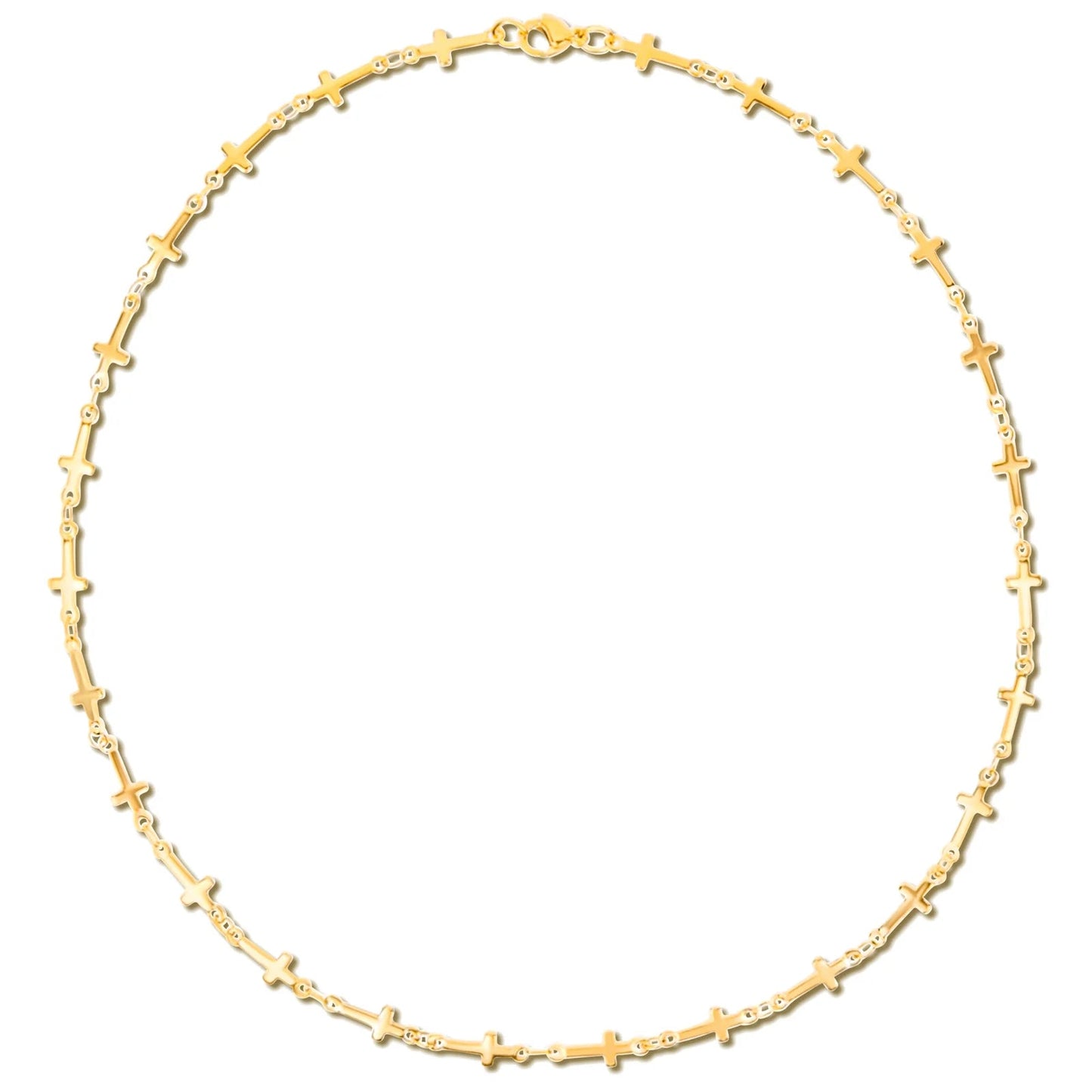 Kennedy Cross Chain Gold Necklace - She Chester