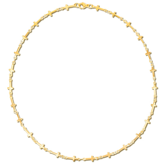 Kennedy Cross Chain Gold Necklace - She Chester