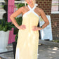 Kennedy Lemon Tie Halter Dress - She Chester