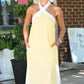 Kennedy Lemon Tie Halter Dress - She Chester
