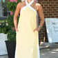 Kennedy Lemon Tie Halter Dress - She Chester