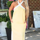 Kennedy Lemon Tie Halter Dress - She Chester