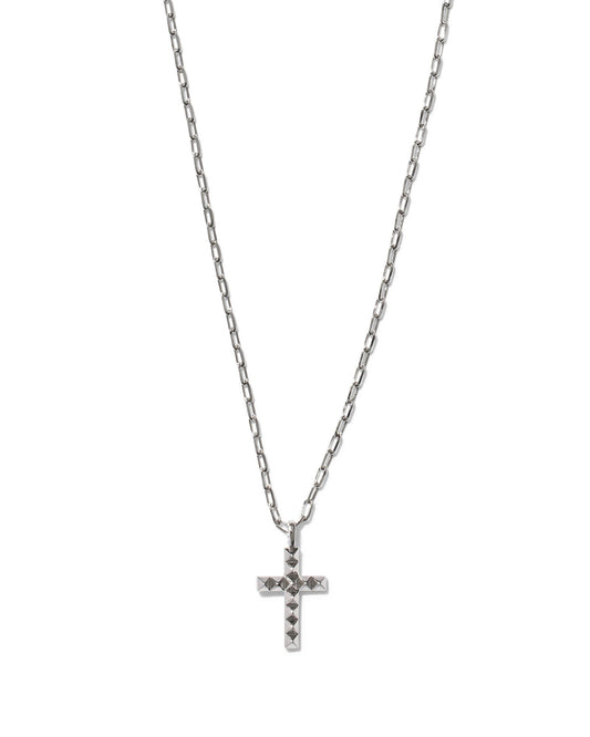 Jada Cross Short Necklace Rhodium Metal
