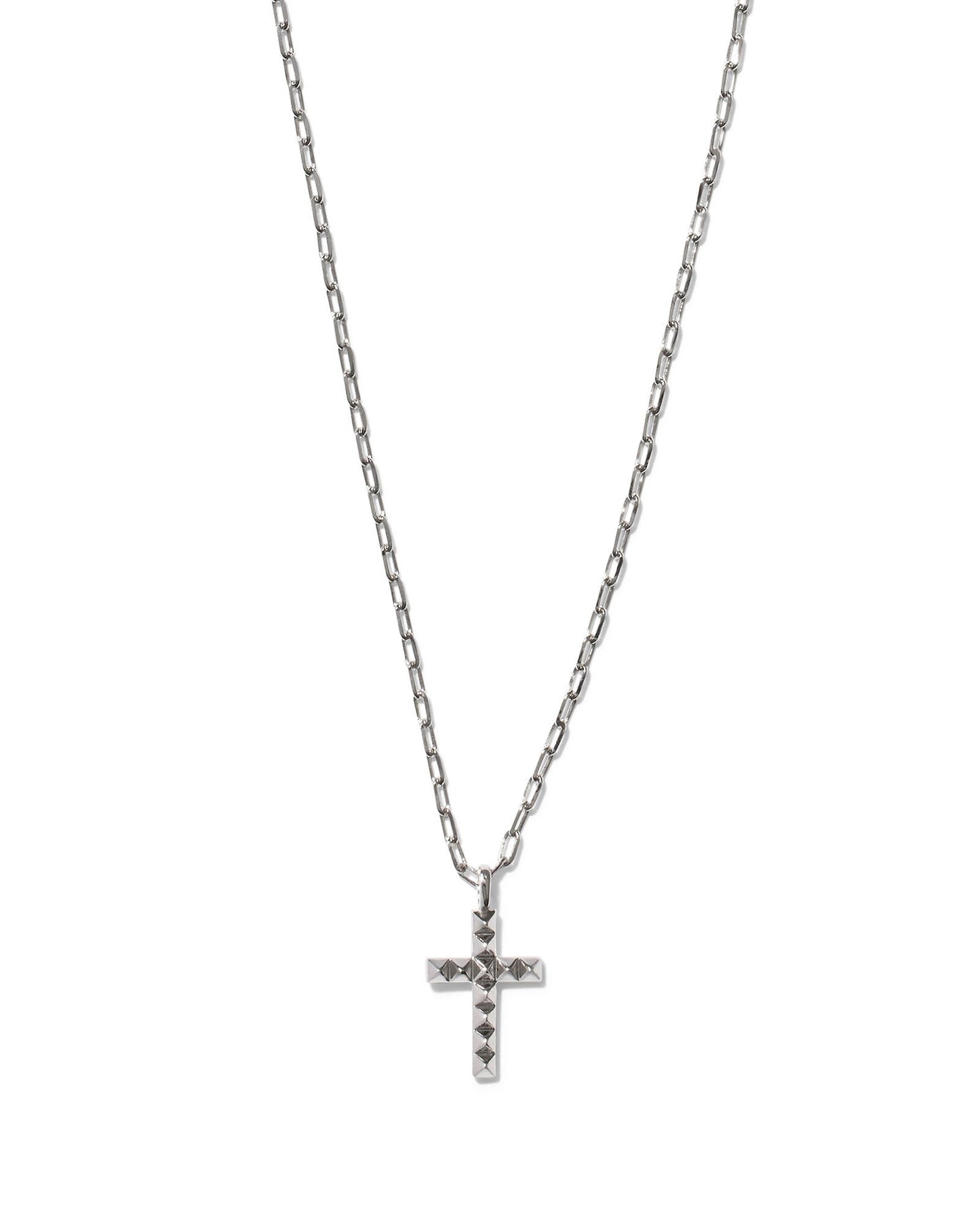 Jada Cross Short Necklace Rhodium Metal