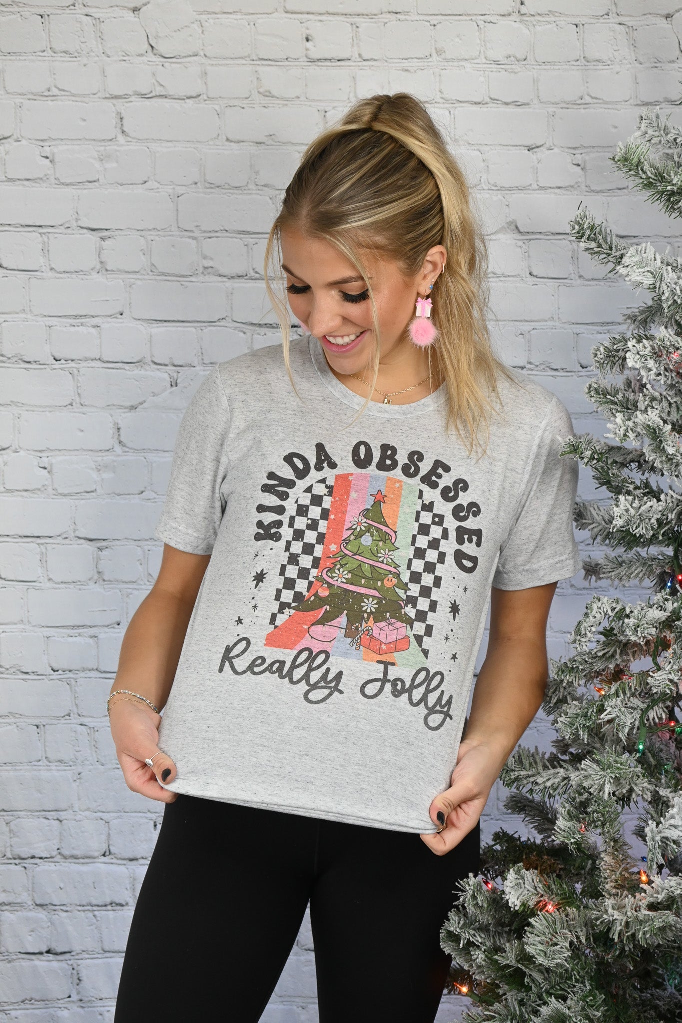Kinda Obsessed Christmas Tee - She Chester