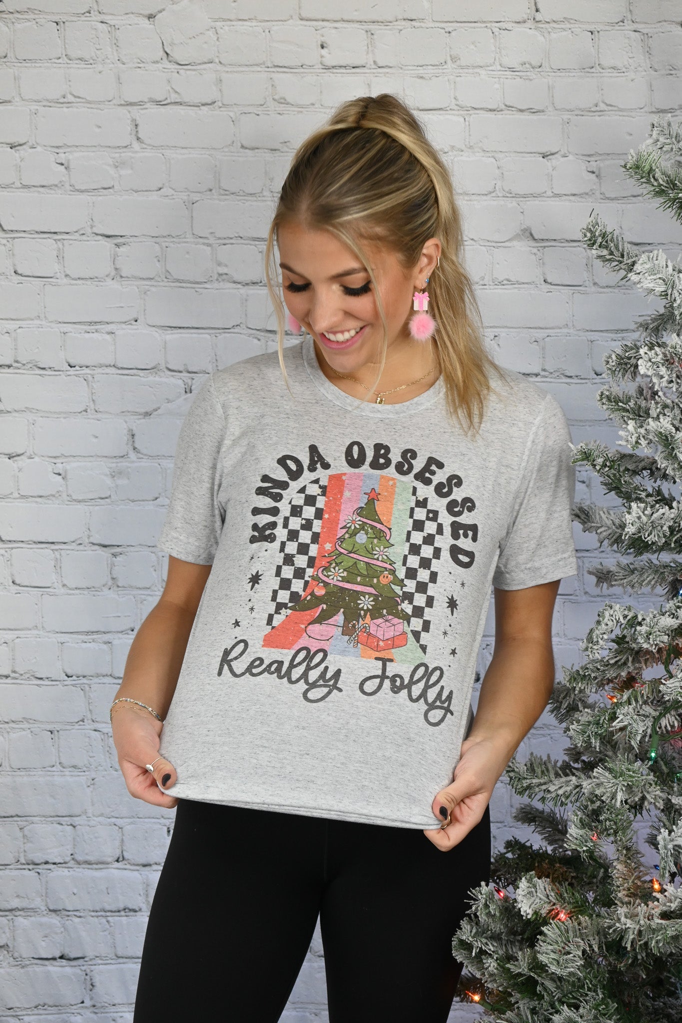 Kinda Obsessed Christmas Tee - She Chester