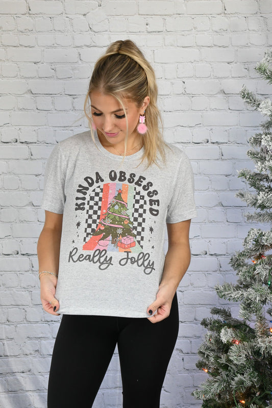 Kinda Obsessed Christmas Tee - She Chester