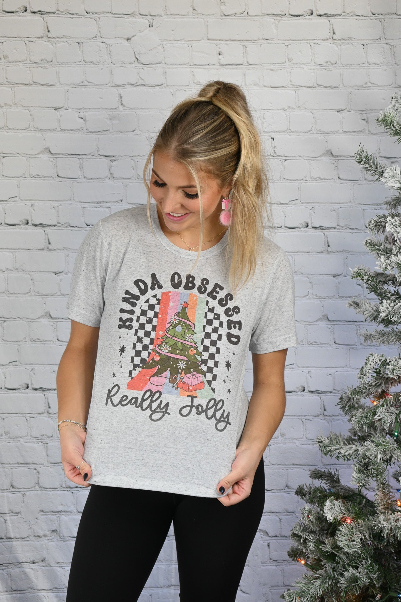 Kinda Obsessed Christmas Tee - She Chester