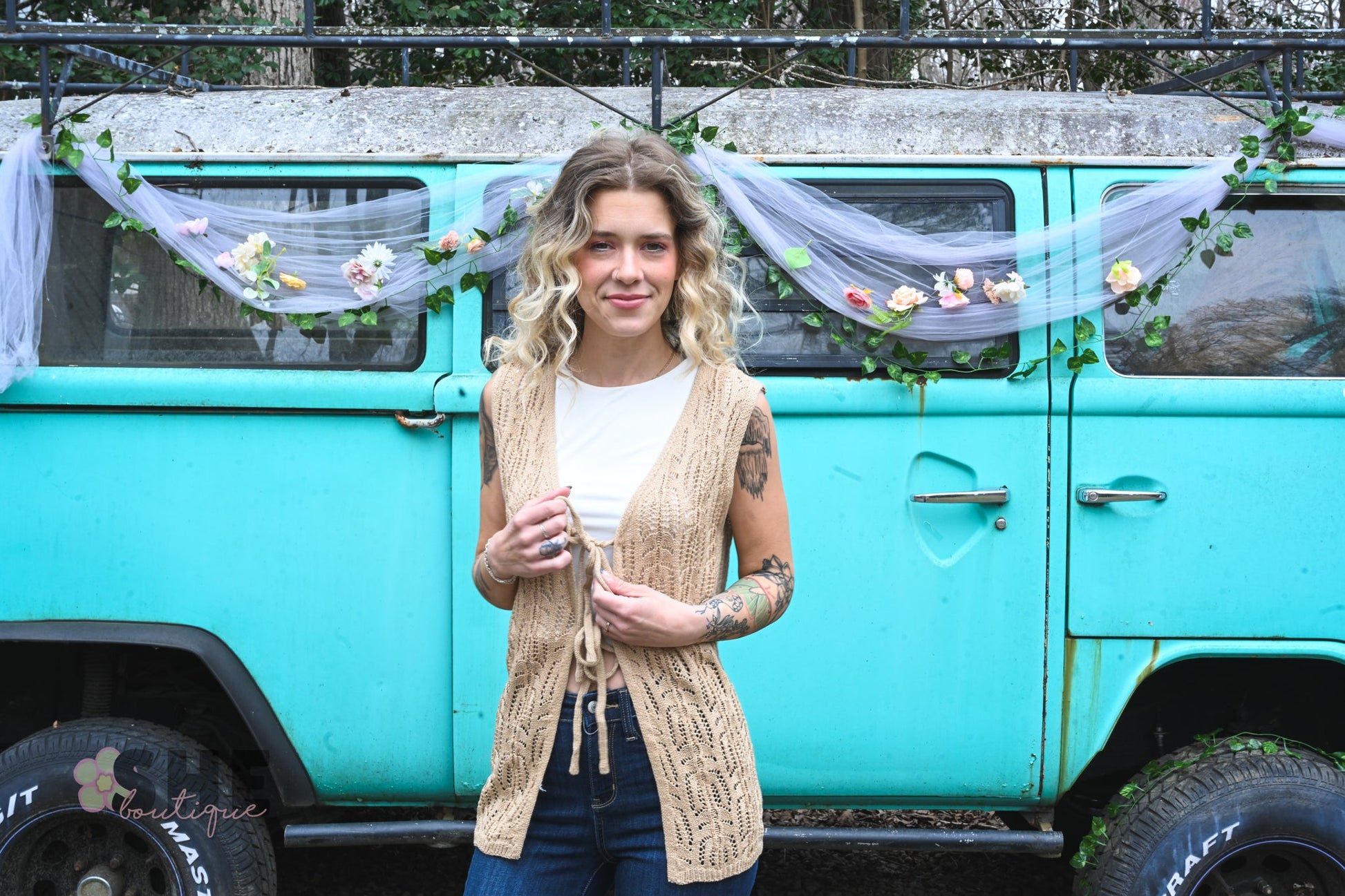 Knitted Up Vest Oatmeal - She Chester