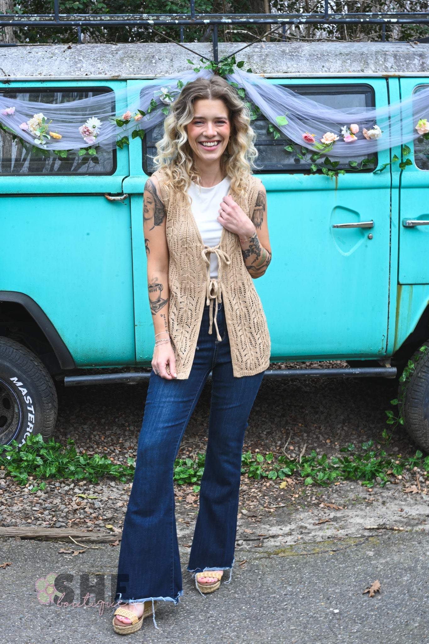 Knitted Up Vest Oatmeal - She Chester