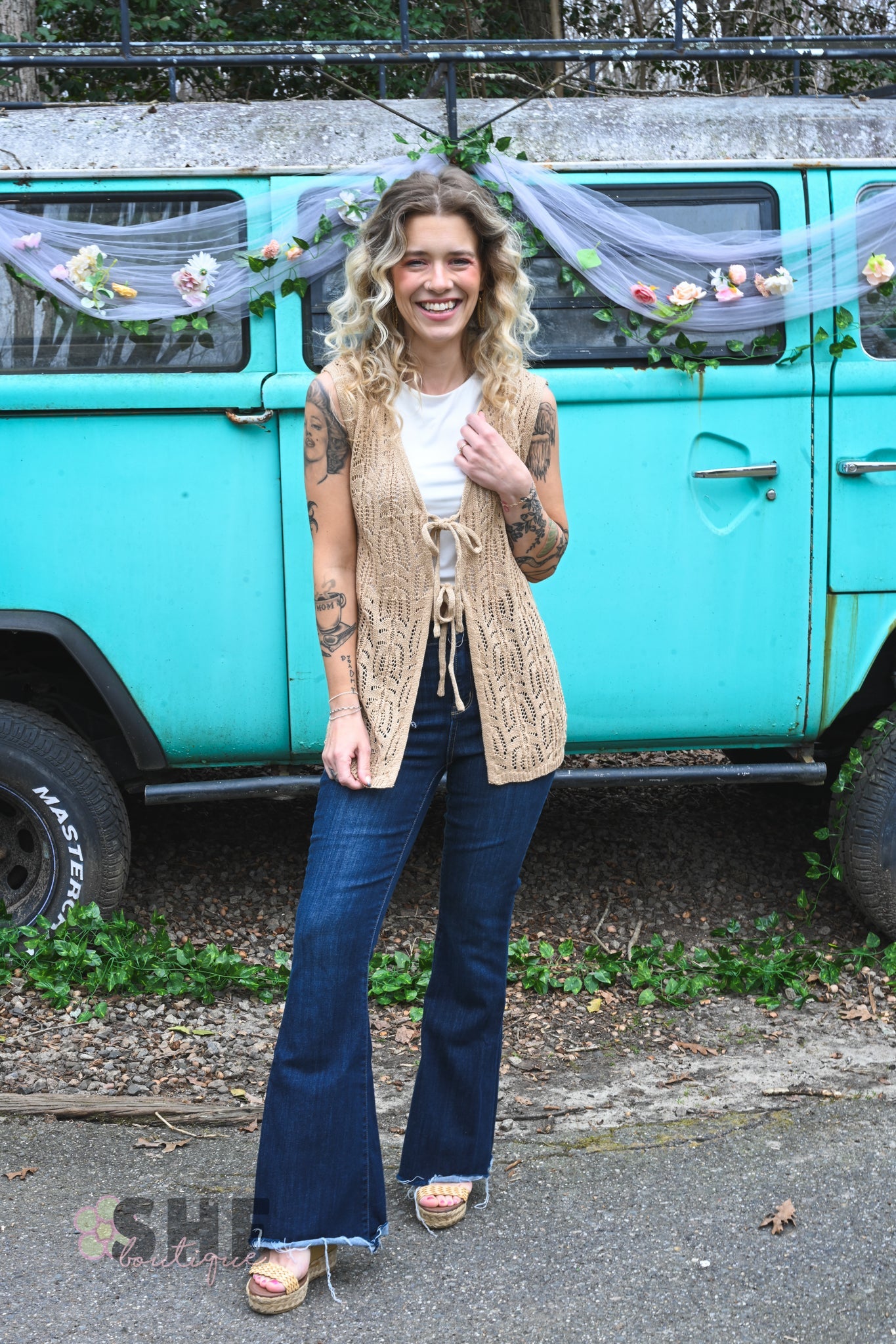 Knitted Up Vest Oatmeal - She Chester