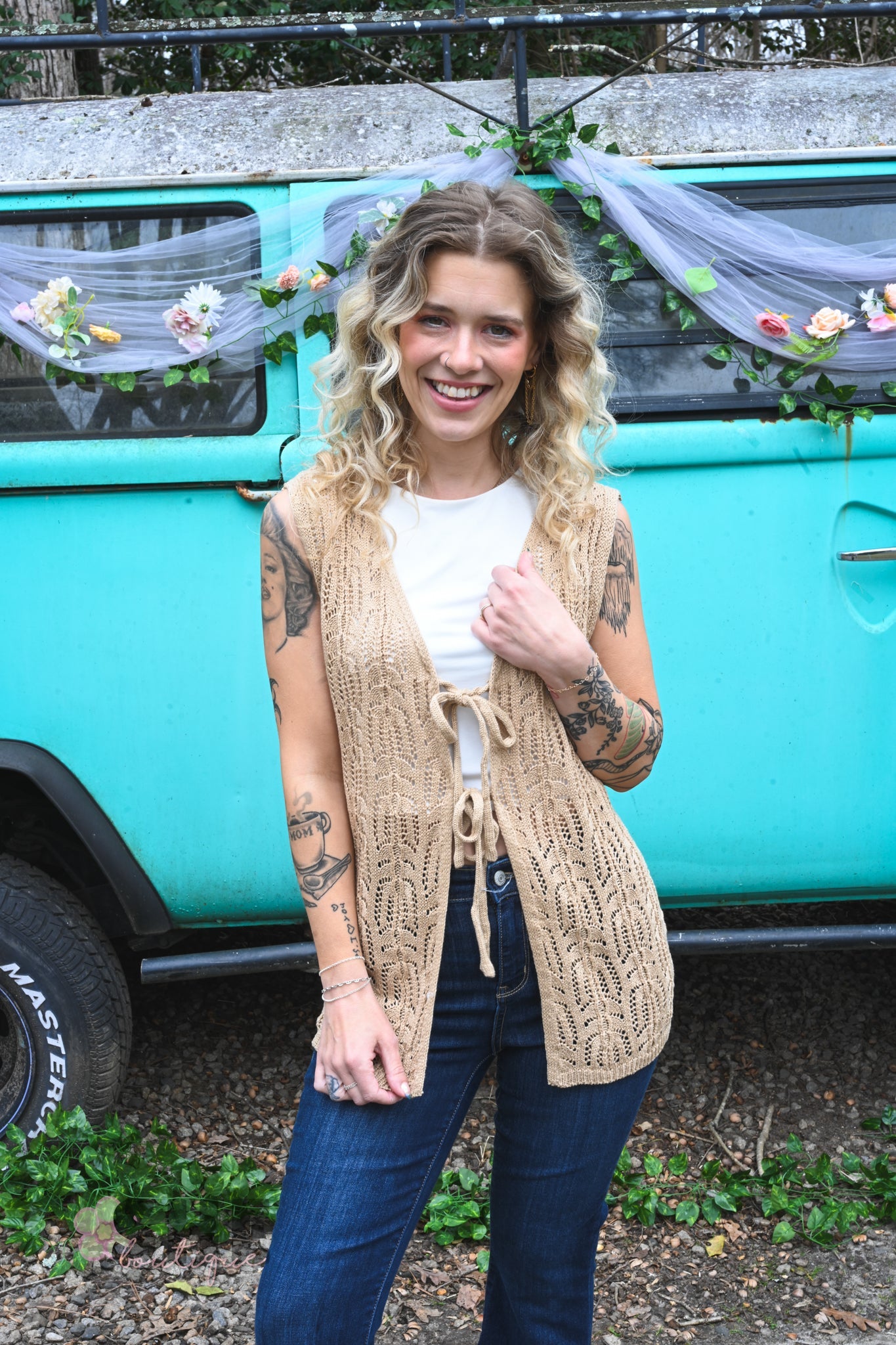 Knitted Up Vest Oatmeal - She Chester