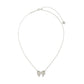 KRISTA BOW SHORT PENDANT NECKLACE KRISTA BOW SHORT PENDANT NECKLACE SILVER WHITE MIX - She Chester