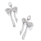 KRISTA BOW STATEMENT EARRINGS SILVER WHITE MIX - She Chester