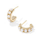 KRISTA HUGGIE EARRINGS GOLD WHITE PEARL - She Chester