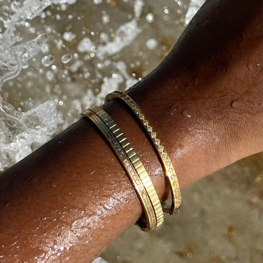 Kyle Bangle Gold Bracelet - She Chester