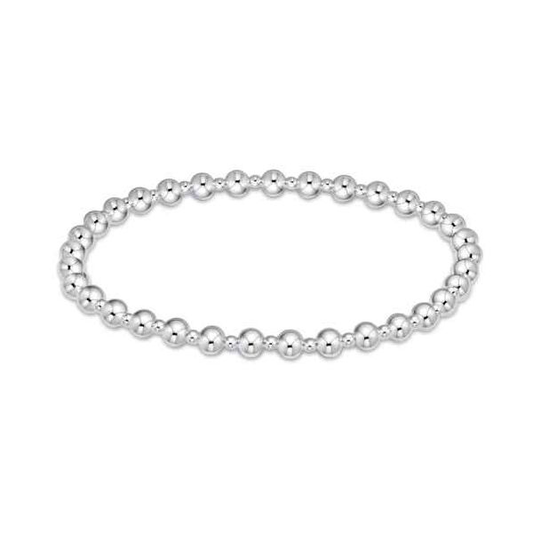 Classic Grateful Pattern 4mm Bead Bracelet - Sterling Silver