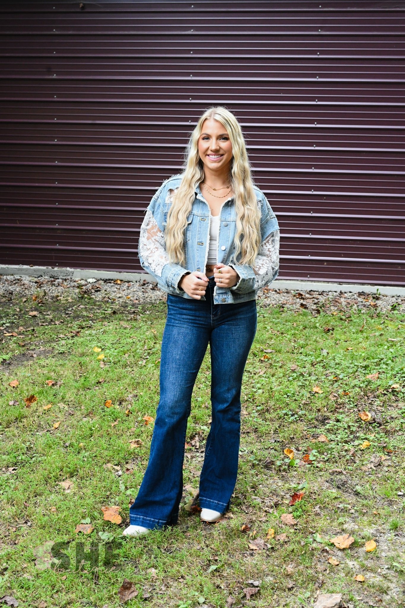 Lace And Denim Jacket - She Chester