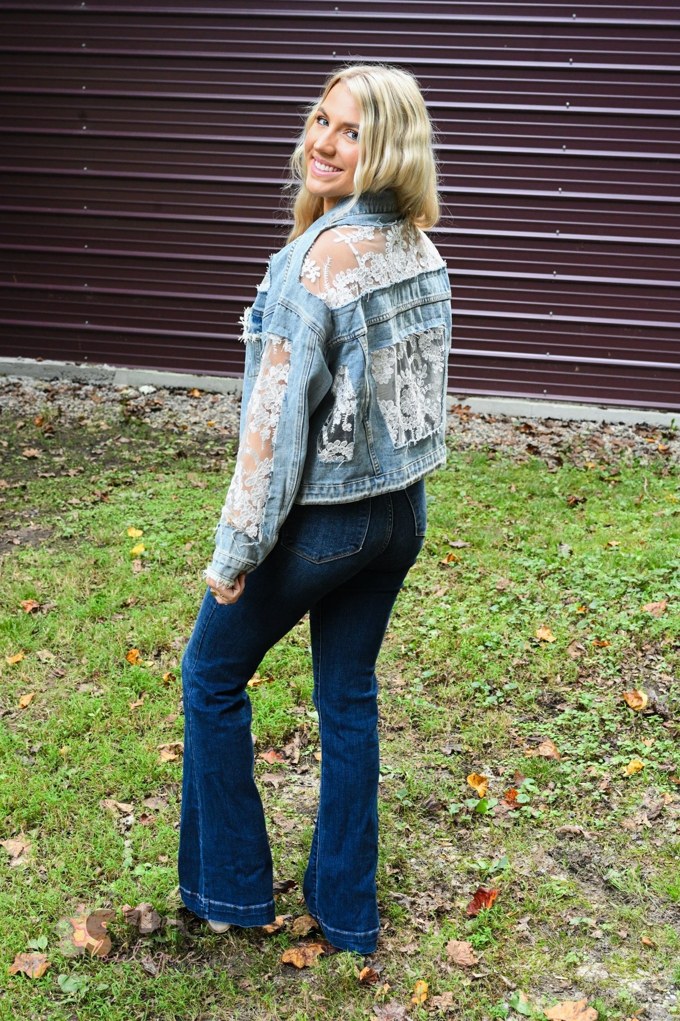 Lace And Denim Jacket - She Chester