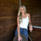 Lace Frilly Cream Tank - She Chester