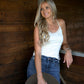 Lace Frilly Cream Tank - She Chester