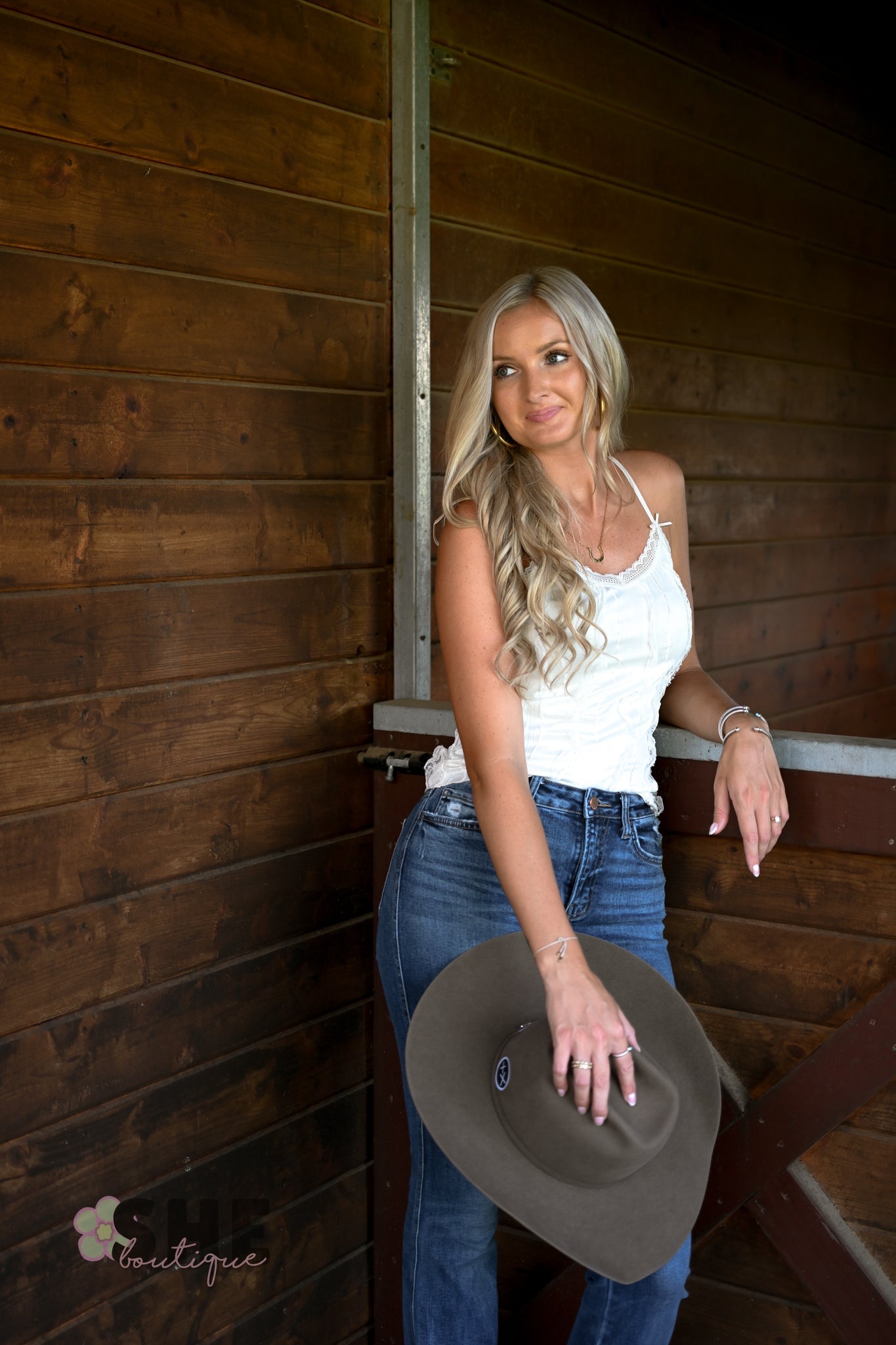 Lace Frilly Cream Tank - She Chester