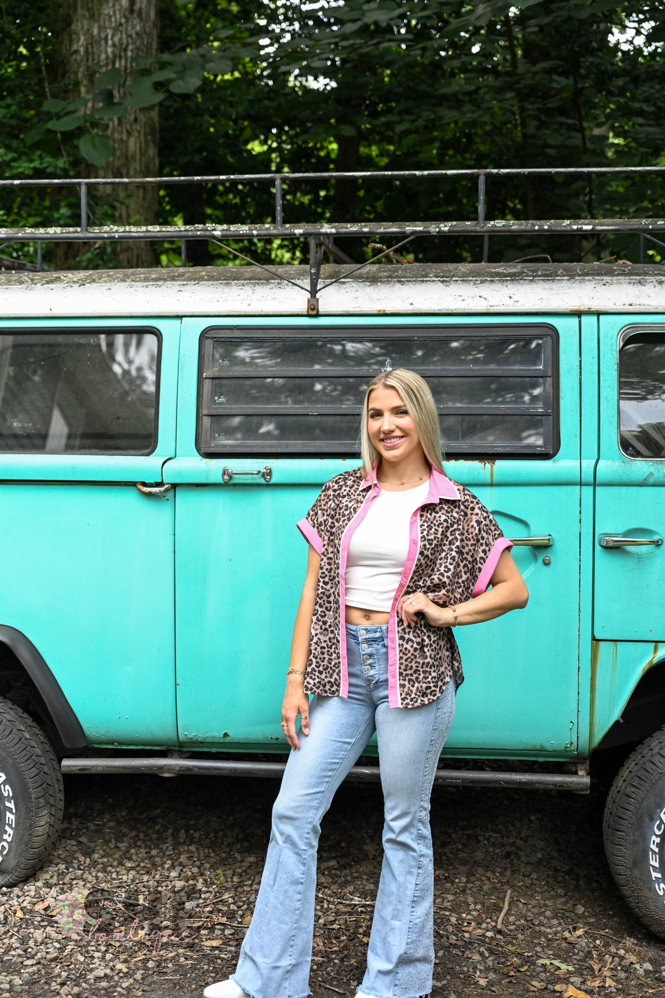 Lady Leopard Button Up Top - She Chester
