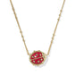 LADYBUG SHORT PENDANT NECKLACE GOLD RED VERMILLION MAGNESITE - She Chester