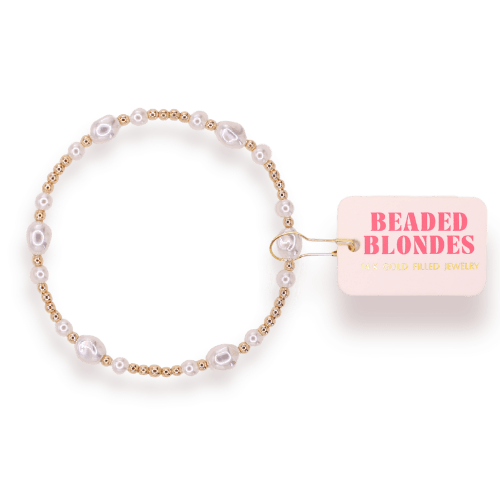 Lana Pearl Bracelet in Gold: Standard 6.75 inch - She Chester