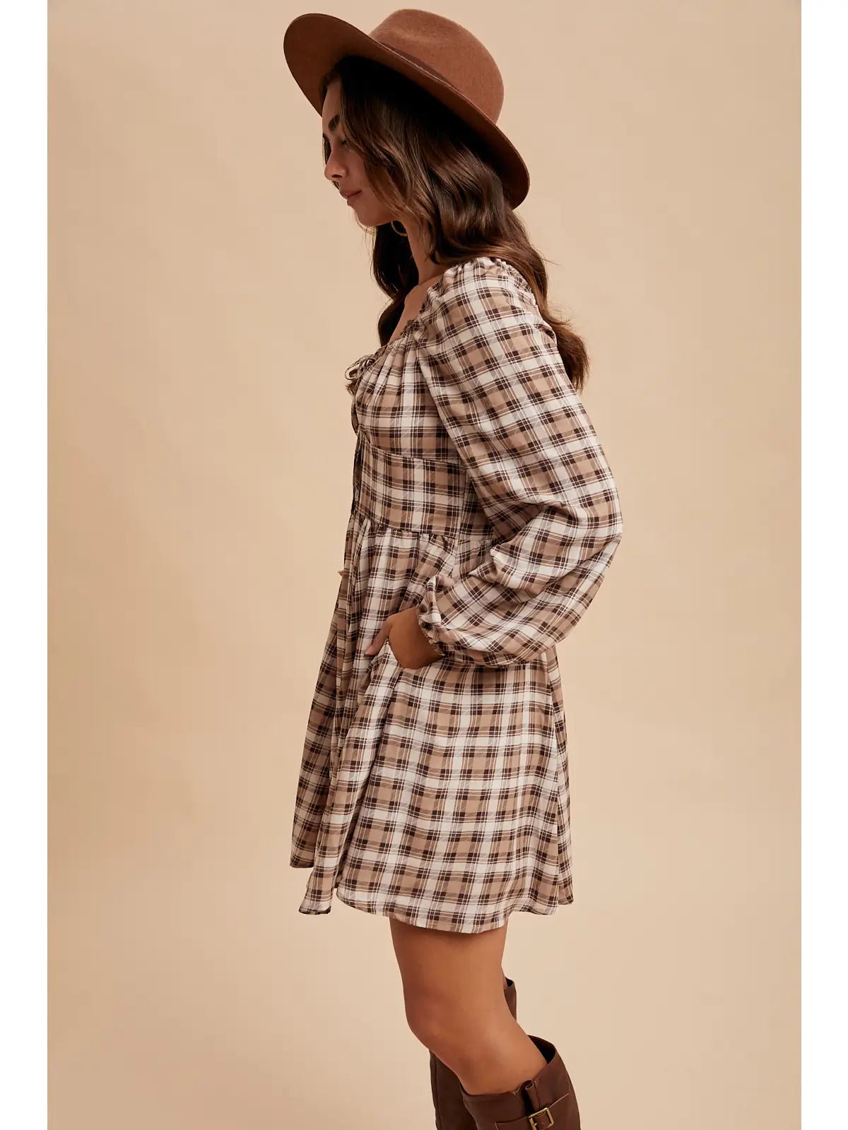 Lattes Tartan Mini Dress - She Chester