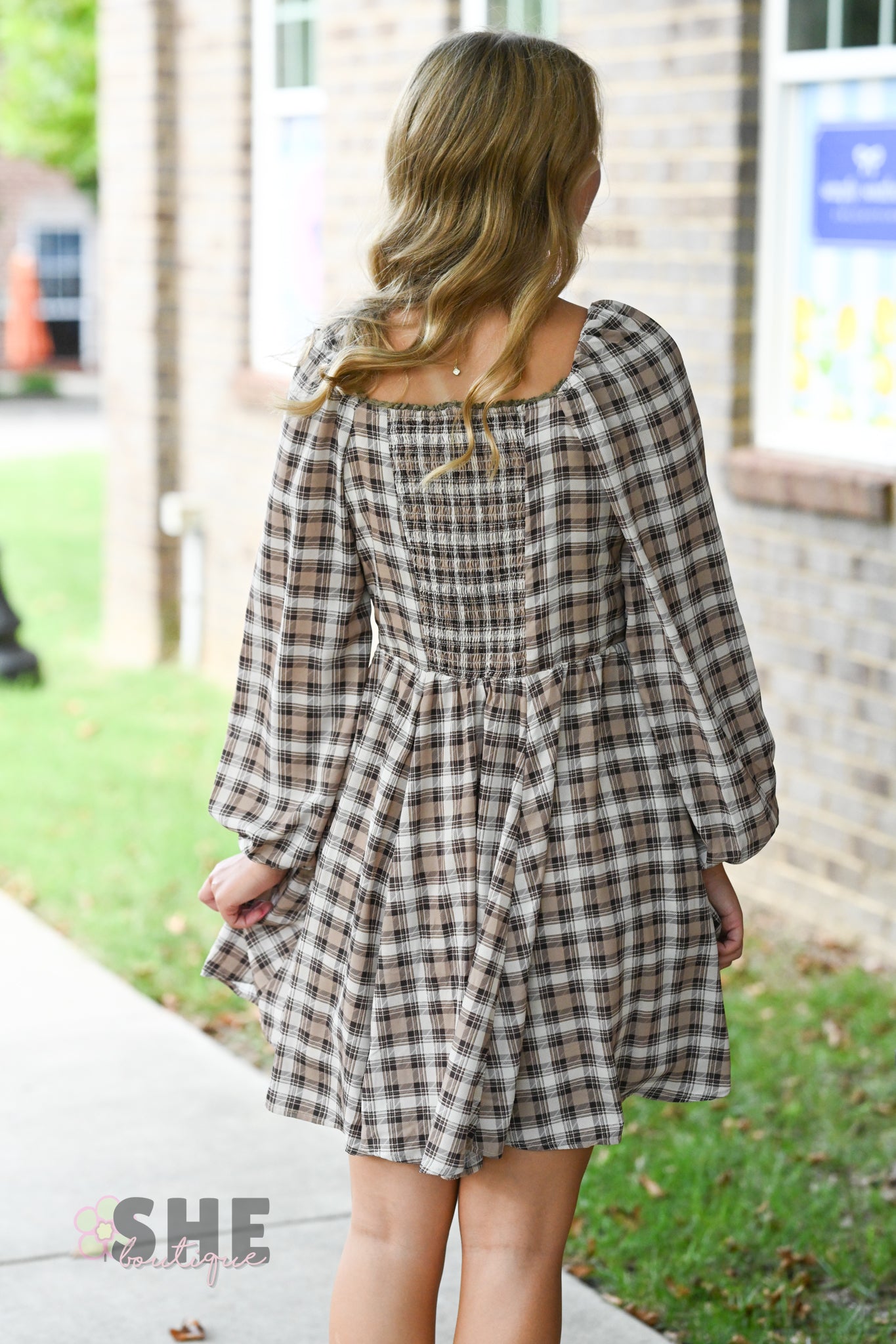 Lattes Tartan Mini Dress - She Chester